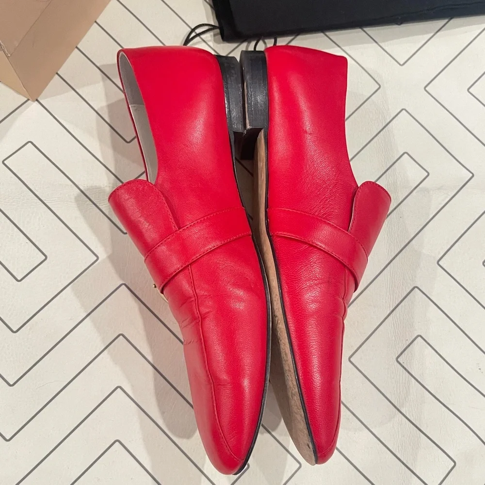 Daniella Shevel Red Leather Loafers - Picture 6 of 15